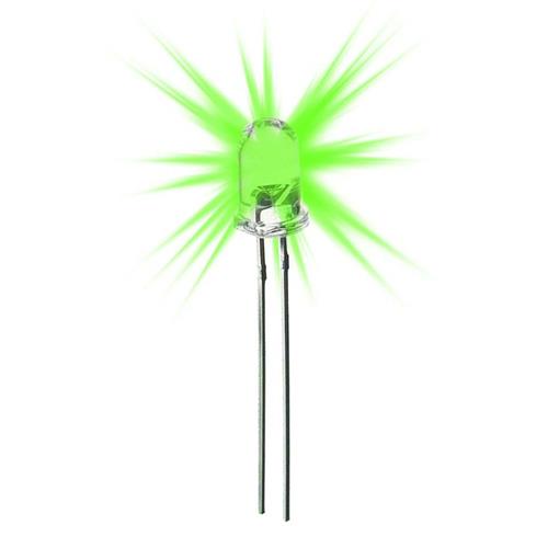 DIODO LED 5mm ALTO BRILLO TRANSPARENTE VERDE