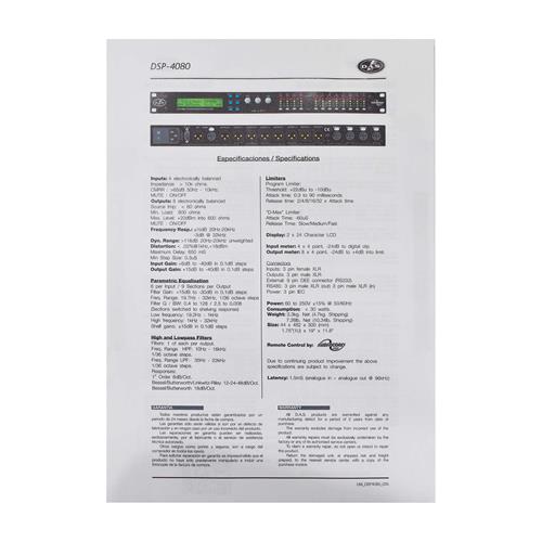 PROCESADOR DE AUDIO ESPAÑOL 4-IN 8-OUT