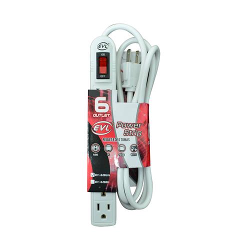 REGLETA DE CORRIENTE 6 TOMAS 1.5MT BLANCO