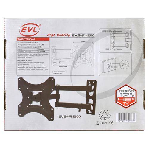 SOPORTE EXPANDIBLE 1 BRAZO PARA TV 17-42/55 LBS/-13°