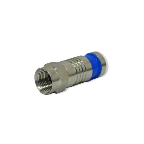 CONECTOR COAXIAL PRESION RG-6 GRUESO AZUL