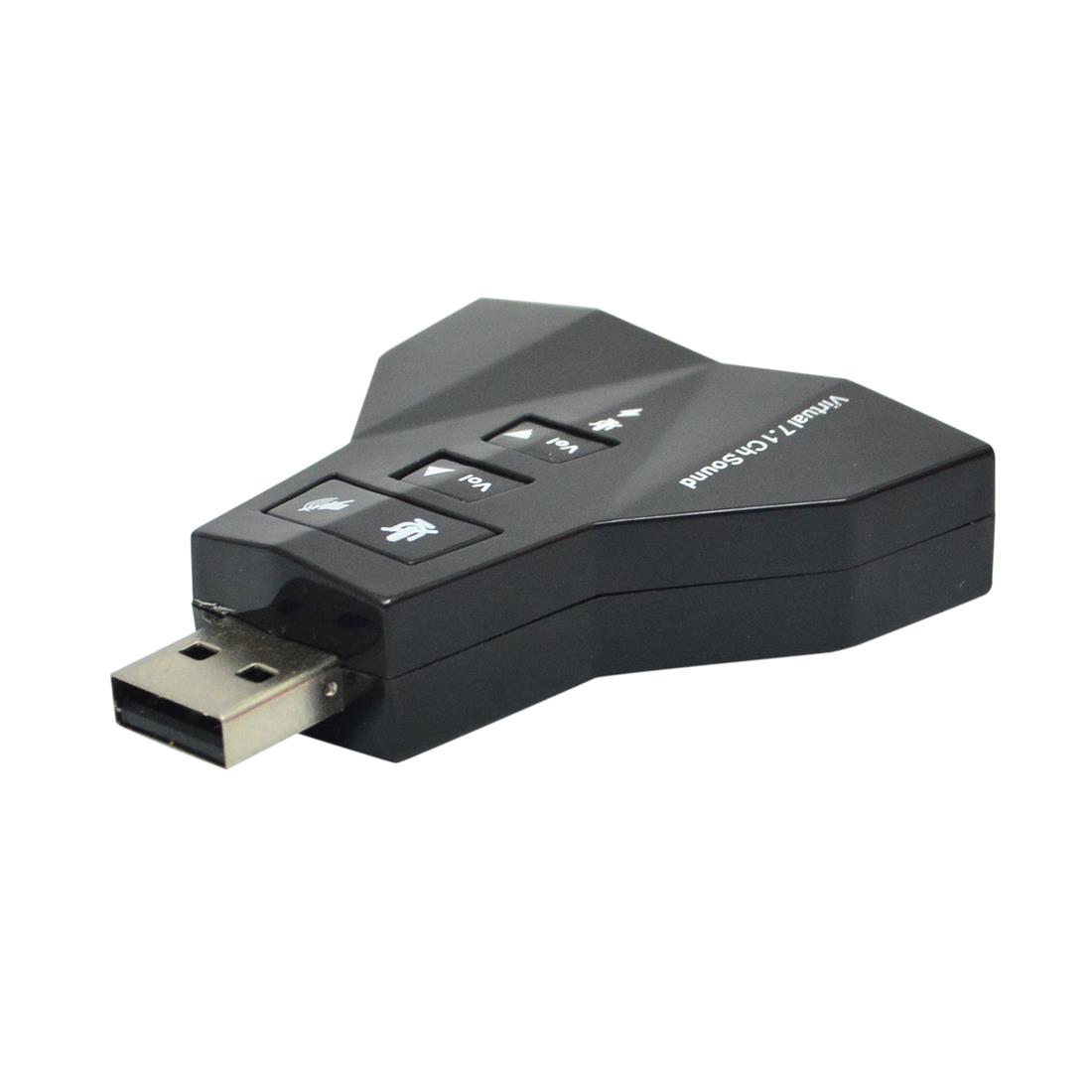 Tarjeta sonido doble entrada 7.1 canales USB Plug & Play + Control de  volumen - Tecnopura
