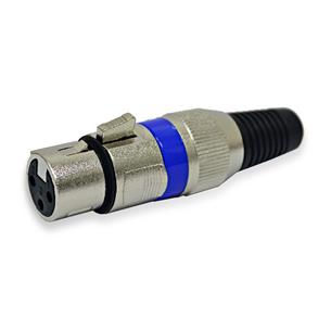 JACK CANON XLR METALICO AZUL CALIDAD