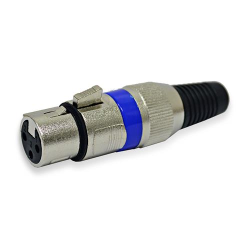 JACK CANON XLR METALICO AZUL CALIDAD