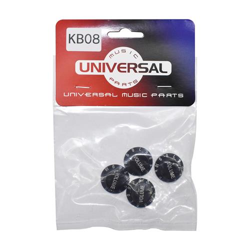 PERILLA DE VOLUMEN PARA GUITARRA PLASTICO NEGRO X 4P