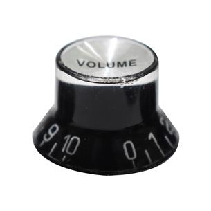 PERILLA DE VOLUMEN PARA GUITARRA PLASTICO NEGRO/PLATEADO X 4P