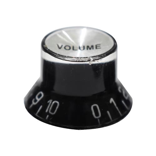PERILLA DE VOLUMEN PARA GUITARRA PLASTICO NEGRO/PLATEADO X 4P