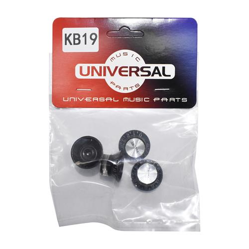 PERILLA DE VOLUMEN PARA GUITARRA PLASTICO NEGRO/PLATEADO X 4P
