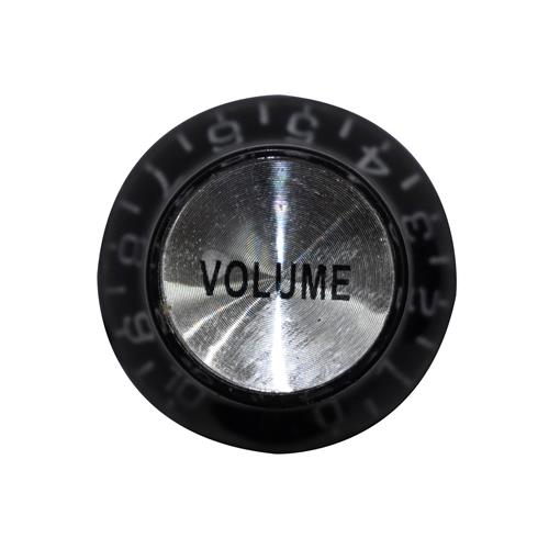 PERILLA DE VOLUMEN PARA GUITARRA PLASTICO NEGRO/PLATEADO X 4P
